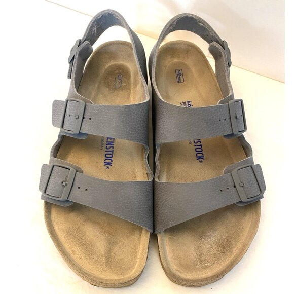 Birkenstock Arizona Men's 46 US 13 Grey Vegan Soft Foot Bed Sandal Regular - Picture 1 of 8